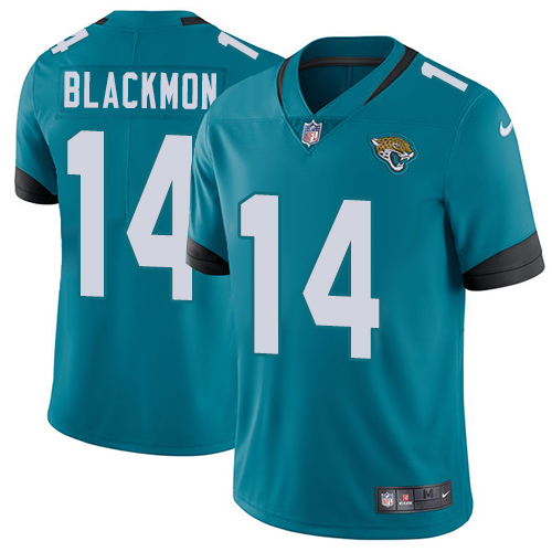 Nike Jacksonville Jaguars 14 Justin Blackmon Teal Green Alternate Men Stitched NFL Vapor Untouchable Limited Jersey